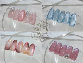 エクステ ネイル アイラッシュ サルサグレイス 津田沼店(SALSA GRACE)の写真/シンプルだからこそ差がつく!飽きのこないセンスの良さが際立つデザインで、大人女子におすすめ★