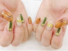 ネイリシャス(NAILICIOUS)/べっこう&秋色ネイル