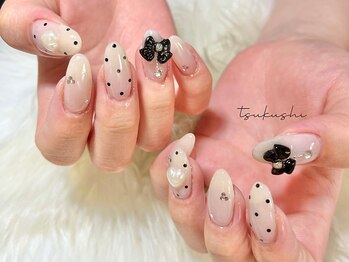 ツクシ 河原町(tsukushi)/ドットとリボンネイル