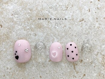 マリー ネイルズ いわきラトブ店(MARIE NAILS)/定額6,600円税込 ガーリー 0108c
