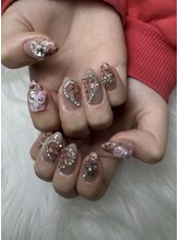 フラワーズネイル(flowers nail)/ハートkittyネイル