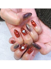 バレンタインネイル