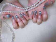 スノーネイルサロン 新宿店(Snow nail salon)/青系/マグネットフレンチ