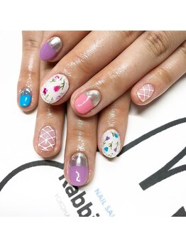 ネイルサロン ラビットフット(Rabbit foot)/お花柄ネイル8980円☆