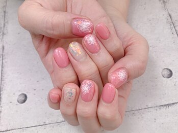 ネイル ビューティーマジック 葛西本店/ピンクフラワーネイル