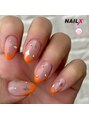 ネイリックス 栄ガスビル(NAILX) お気に入りのオレンジネイル！海外ギャル系デザインが好きです♪