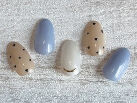 ちびハートホロネイル