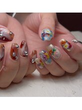 ウム(ium)/お花アート/油絵/絵画