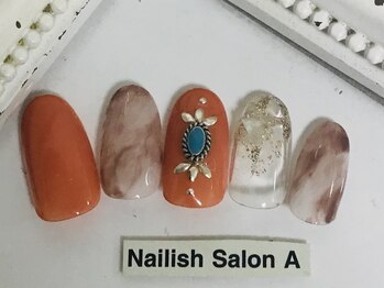 ネイリッシュサロン エー(Nailish Salon A)/ニュアンスターコイズ