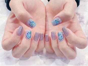 ラルネイル 大宮(Lull. nail)/#蝶々 #ラメ #キラキラ