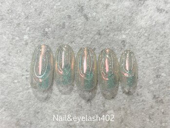 ネイル アンド アイラッシュ ヨンマルニ(Nail&eyelash 402)/うるうるオーロラネイル♪