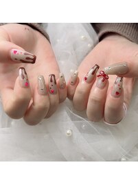 甘くとろけるショコラネイル