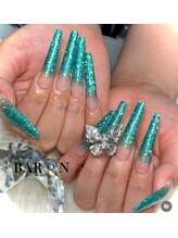 バロン 心斎橋店(BARON)/ブルーグリーンラメ 長さだし