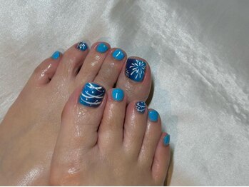 ザラボアングゥ(The Labo ungu)/フットネイル☆花火×ヨーヨー