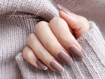 アバネイル 名駅店(AVA NAIL)/冬色ワンカラー×ラメライン