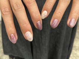 パープルリボンニュアンスネイル
