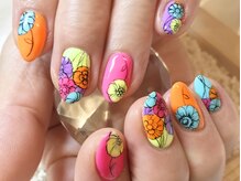 ネイルマジック 仙台一番町店(NAIL MAJIC)/手描きフラワーアート★オーダー