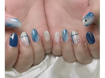 ノット 末広店(Knot)/チェック&マーブルネイル♪