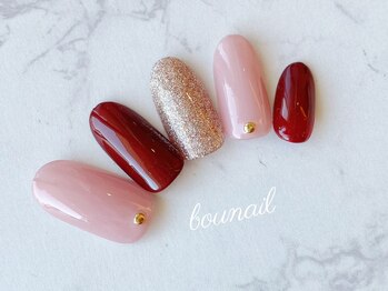 ネイルアンドアイラッシュ ボネール 銀座店(lash Bounail)/シンプル、ワンカラー、ボルドー