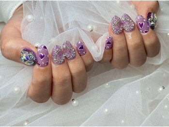 ネイル スパ ココプラス(Nail spa Cocoplus)/キラキラハートの韓国ネイル
