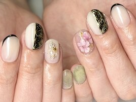 推し活ネイル　刀剣乱舞　鶴丸