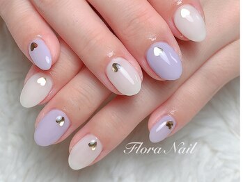 フローラネイル(Flora Nail)/シンプルネイル（ハートホロ）