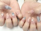 ハート×ツイードネイル