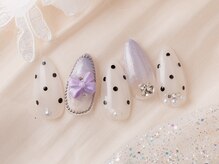 Lien Beauty【リアン】西川口店｜持ち込みデザイン・長さ出し・マグネットネイル/ラベンダドットパール