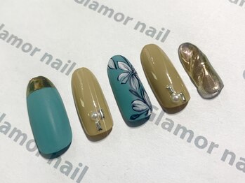 グラマーネイル(Glamor nail)/フラワー×ミラーマット