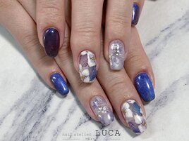 W-184 マグネット×紫陽花ネイル