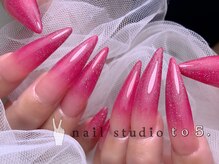 ロングネイル×グラデーション