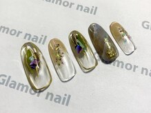 グラマーネイル(Glamor nail)/ニュアンス×シェルネイル