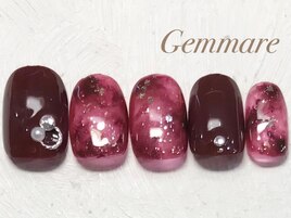 ボルドーニュアンスネイル