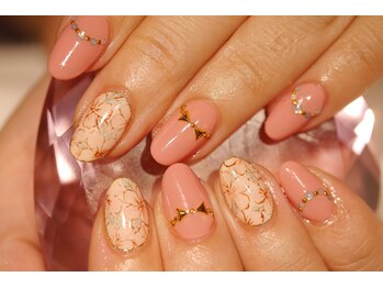 ネイルサロン ブリオン(Nail Salon Bullion)/花柄ネイル×リボン