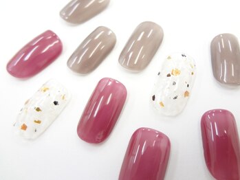 ネイルサロン クイール 小山店(NAIL SALON QUILL)/ワンカラー＆フレークネイル