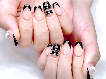 リステン(Lis 10)/[ブラック]クロスフレンチネイル