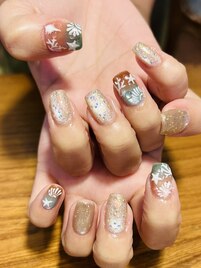 大人っぽい海ネイル