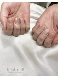 Perlピンクベージュグラデnail.