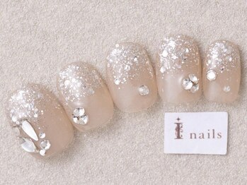 アイネイルズ 三宮店(I nails)/ラメグラデーションビジュー