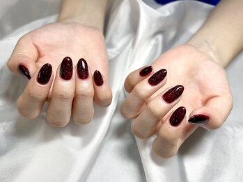 ヤシネイル(Yashi Nail)/ラメワンカラー ワインレッド