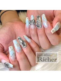 パステルブルーネイル