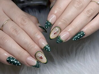 ネイルズバー 新宿店(Nails Bar)/グリーンチェリードットネイル