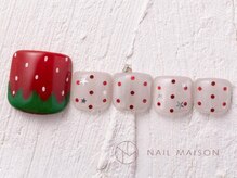 ネイルメゾン 渋谷店(NAIL MAISON)/イチゴ赤ホロドット￥9000
