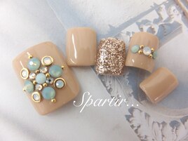 ラインストーンネイル￥10640