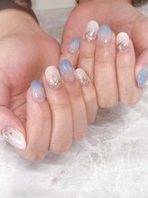 リジョイスヘア エン(REJOICE hair EN)/冬ネイル～アイスブルー