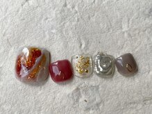 アイネイルズ 梅田店(I nails)/箔ミラー大理石しずく¥9200
