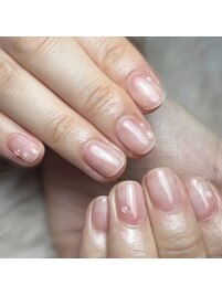 ちゅるんと桃ネイル
