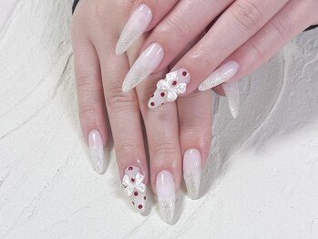 ケーズネイル製作所/リボンドットネイル