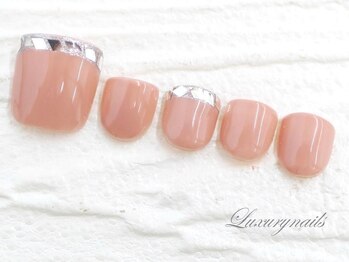 ラグジュアリーネイルズ タカダノババ(Luxury Nails Takadanobaba)/キラキラ*ガラスフレンチ