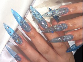 長さ出し＋クリアネイル